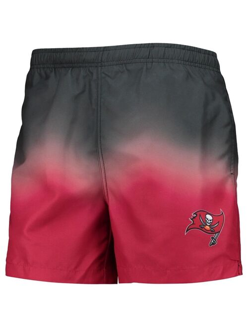 FOCO Men's Red, Tampa Bay Buccaneers Dip-Dye Swim Shorts