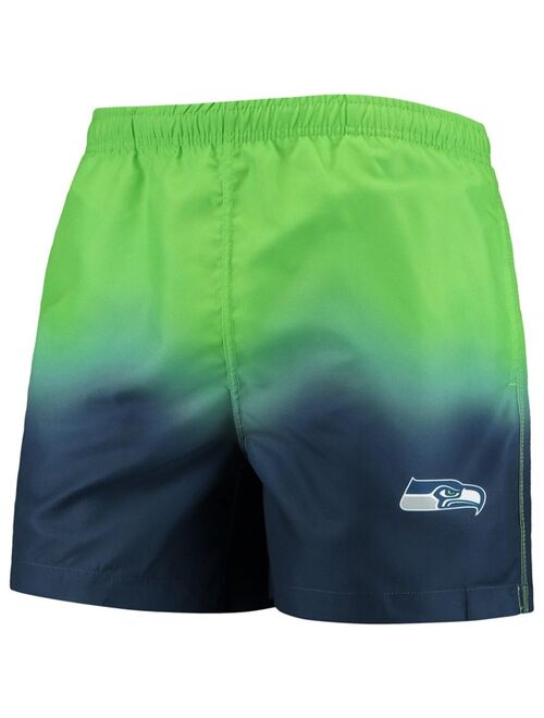 FOCO Men's Navy, Seattle Seahawks Dip-Dye Swim Shorts