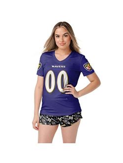 FOCO Women's NFL Team Logo Ladies Gameday Ready Jersey Pajama Set
