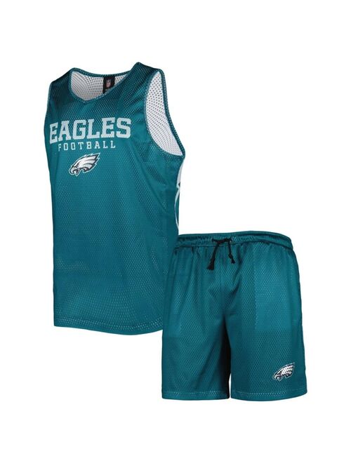 FOCO Men's Midnight Green Philadelphia Eagles Colorblock Mesh V-Neck Top and Shorts Set