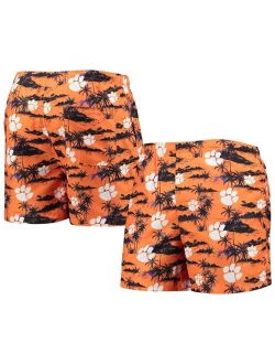 FOCO Men's Orange Clemson Tigers Island Palm Swim Trunks