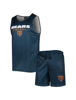 FOCO Men's Navy Chicago Bears Colorblock Mesh V-Neck and Shorts Set