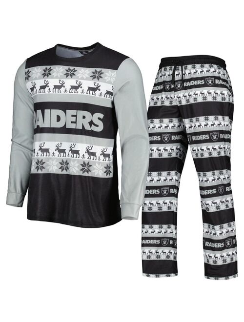 FOCO Men's Black Las Vegas Raiders Team Ugly Pajama Set