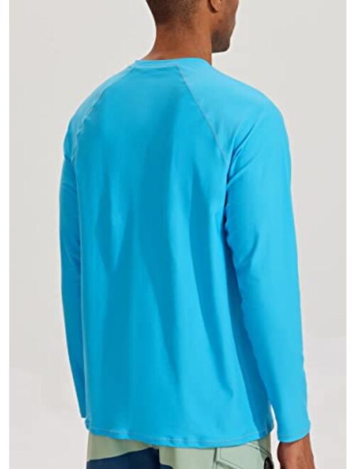 Willit Men's Rash Guard Swim Shirts SPF Water Sun Shirt Long Sleeve UPF 50+ UV Protection Loose Fit Quick Dry