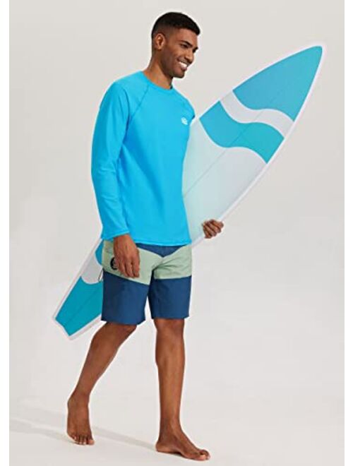 Willit Men's Rash Guard Swim Shirts SPF Water Sun Shirt Long Sleeve UPF 50+ UV Protection Loose Fit Quick Dry