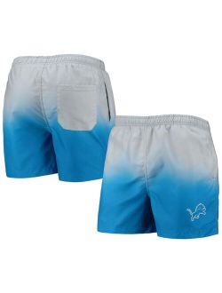FOCO Men's Silver, Blue Detroit Lions Dip-Dye Swim Shorts