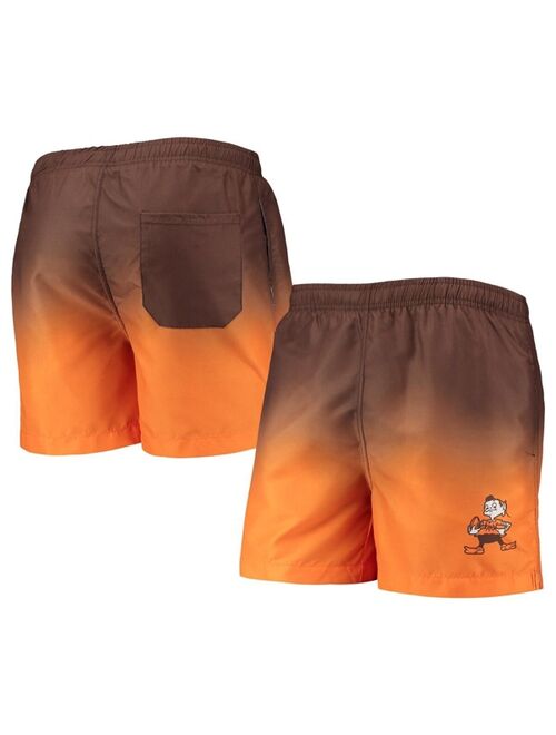 FOCO Men's Brown, Orange Cleveland Browns Retro Dip-Dye Swim Shorts