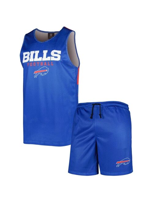 FOCO Men's Royal Buffalo Bills Colorblock Mesh V-Neck and Shorts Set