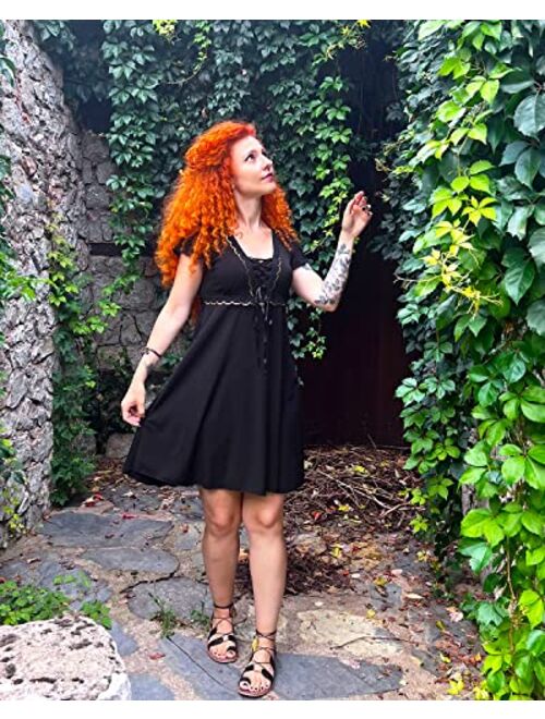 Dare to Wear Angel Corset Dress: Gothic Medieval Womens Renaissance Fair Viking Festival Cosplay Shift Frock