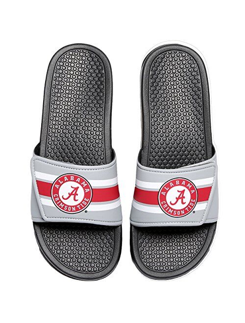 FOCO Men's NCAA College Team Logo Sport Legacy Stripe Slide Sandals