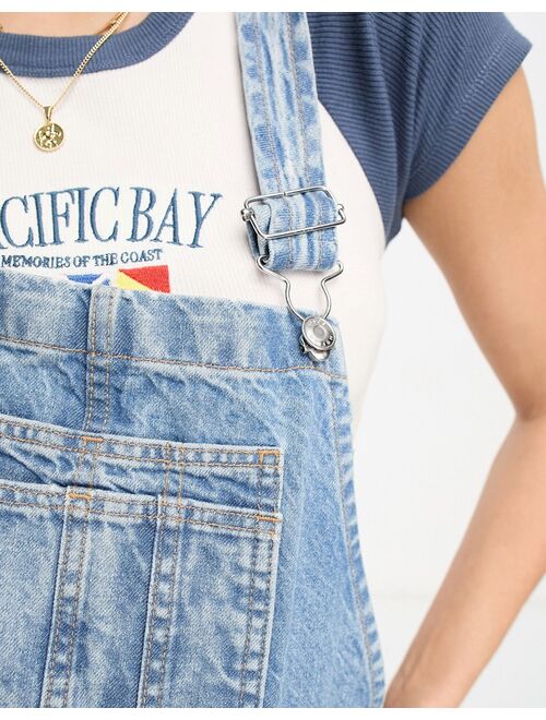 ASOS Maternity ASOS DESIGN Maternity denim overalls in mid blue