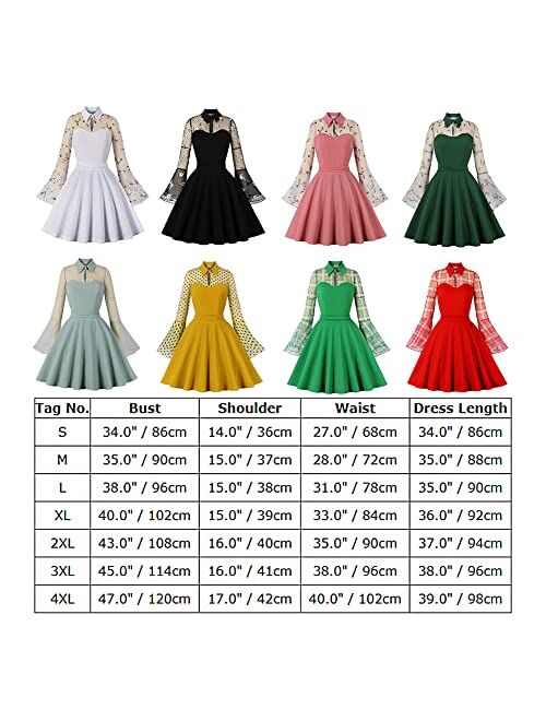 Ibtom Castle Women's Vintage 1950s Floral Lace Butterfly Ruffle Sleeve Cocktail Birthday Party Dress Up Wedding Swing Hepburn 60s Costume