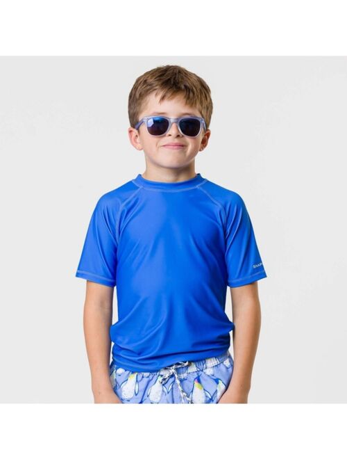 SNAPPER ROCK Toddler Child Boys Penguin Blue Short Sleeve Rash Top