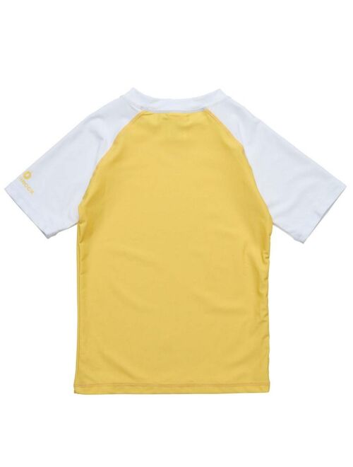 SNAPPER ROCK Toddler|Child Boys Yellow White Sleeve Sustainable SS Rash Top