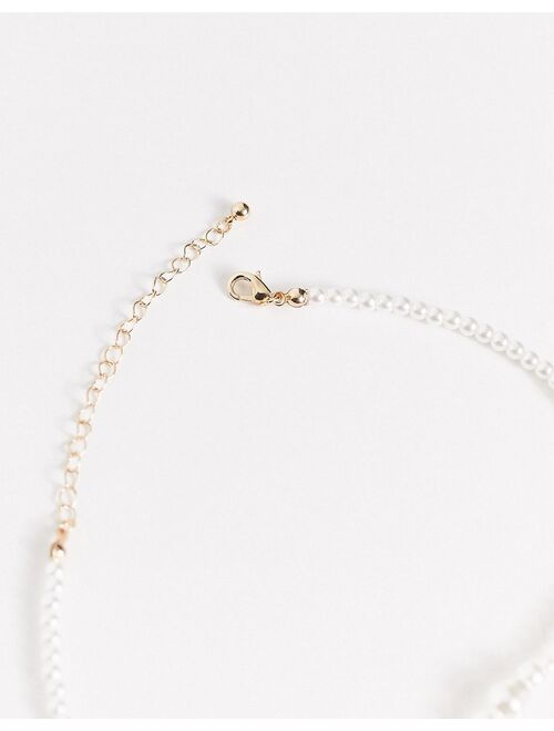 ASOS DESIGN choker necklace in graduating faux pearls