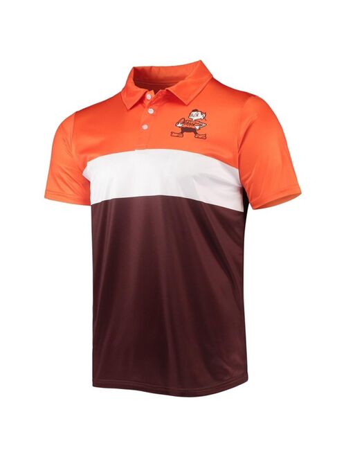 FOCO Men's Orange, Brown Cleveland Browns Retro Colorblock Polo Shirt