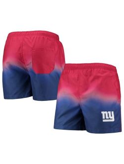 FOCO Men's Red, Royal New York Giants Dip-Dye Swim Shorts