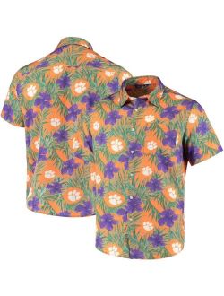 FOCO Men's Orange Clemson Tigers Floral Button-Up Shirt