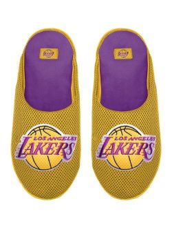 FOCO Men's Los Angeles Lakers Big Logo Colorblock Mesh Slippers