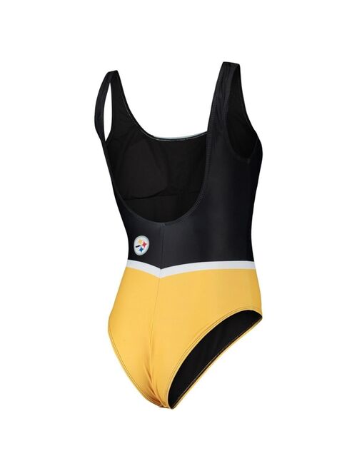 FOCO Women's Black Pittsburgh Steelers Team One-Piece Swimsuit