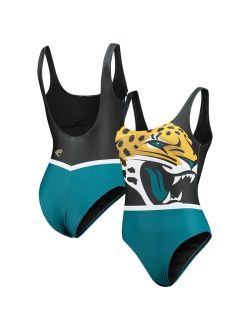 FOCO Women's Black Jacksonville Jaguars Team One-Piece Swimsuit