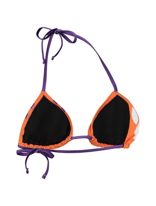 FOCO Women's Orange Clemson Tigers Wordmark Bikini Top