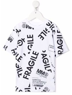Kids Fragile-print stretch-cotton T-shirt