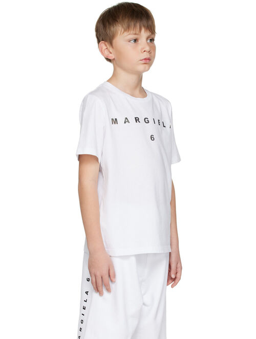 MM6 MAISON MARGIELA Kids White Metallic T-Shirt