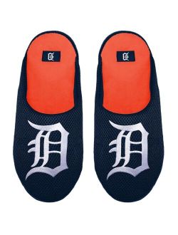 Men's FOCO Detroit Tigers Big Logo Colorblock Mesh Slippers