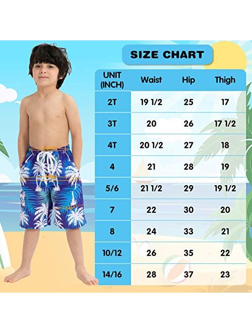 Sloosh Boys Swim Trunks, Quick Dry Drawstring UPF 50+ Kids Swim Shorts, Toddler Beach Shorts, Boardshort, Boy Swimwear