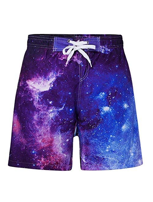 Lovekider Boys Swim Trunks Quick Dry Casual Board Shorts 3D Funny Beach Pants with Mesh Lining 5-14T