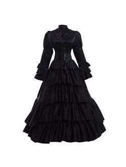 GRACEART Women Victorian Rococo Dress Renaissance Ball Gown Costumes (Dress & Hoop skirt)