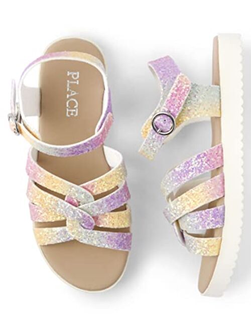 The Children's Place Unisex-Child Glitter Sandals