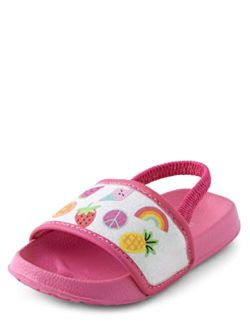 Unisex-Child and Toddler Girls Slides with Backstrap Sandal