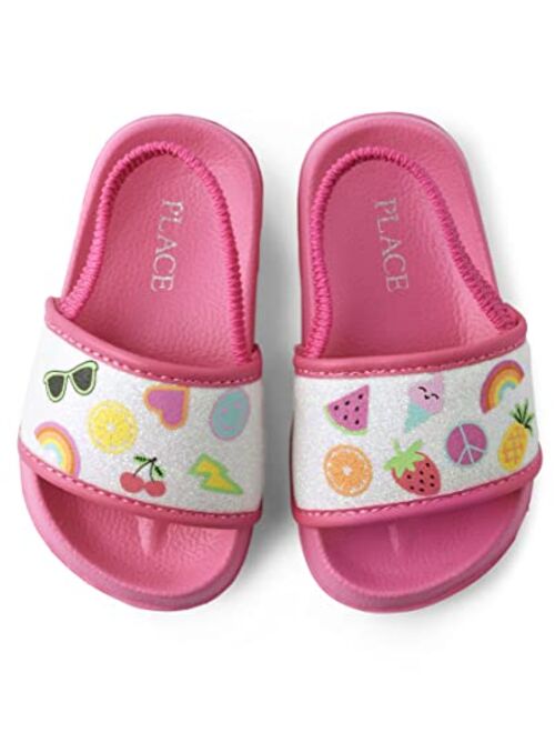 The Children's Place Unisex-Child and Toddler Girls Slides with Backstrap Sandal
