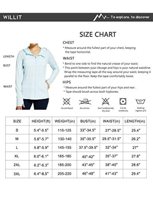 Willit Women's UPF 50+ Sun Protection Hoodie Long Sleeve UV Shirts Jacket SPF Shirt with Pockets for Hiking Outdoor