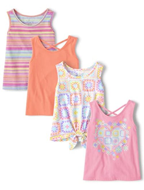 The Children's Place Baby Toddler Girls Graphic Tank Top 4 Pack