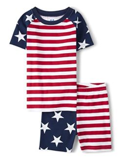 Boys' Family Matching, 4th of July American USA Pajamas Sets, Cotton