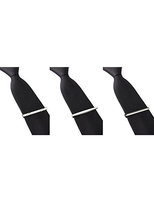 Jstyle 3 Pcs Tie Clips for Men Tie Bar Clip Set for Regular Ties Necktie Wedding Business