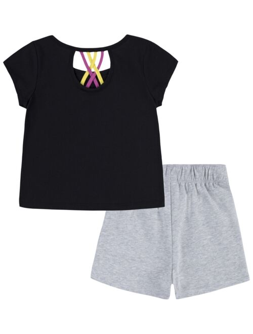 NIKE Toddler Girls Futura Short Sleeves T-shirt and Knit Shorts, 2-Piece Set