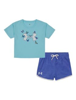 Little Girls Flutter Logo T-shirt and Shorts Set