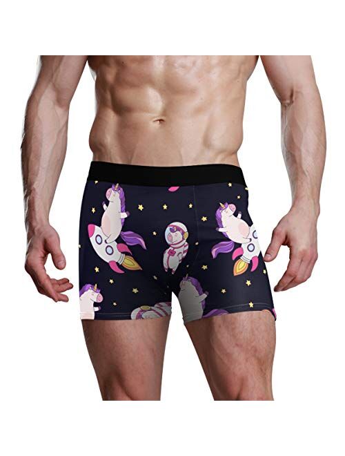 Formrs Unicorns Men's Underwear Men Boxer Briefs Comfort Soft Boxer Briefs