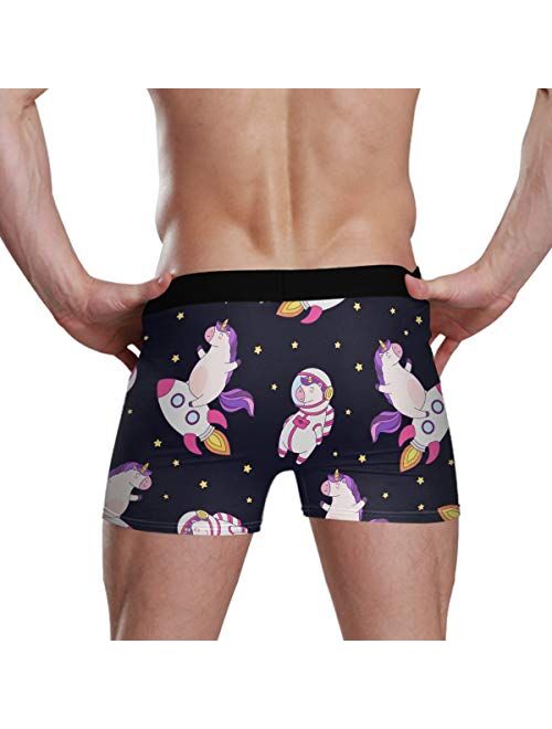 Formrs Unicorns Men's Underwear Men Boxer Briefs Comfort Soft Boxer Briefs