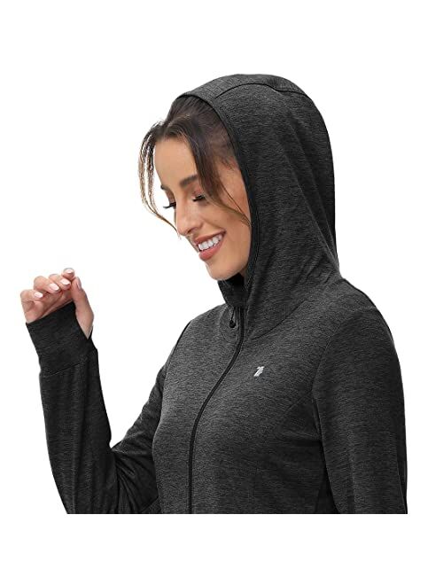 TBMPOY Womens UPF 50+ Sun Protection Hoodie Jackets Light Weight Long Sleeve Shirts Hiking Outdoor Full Zip Tops