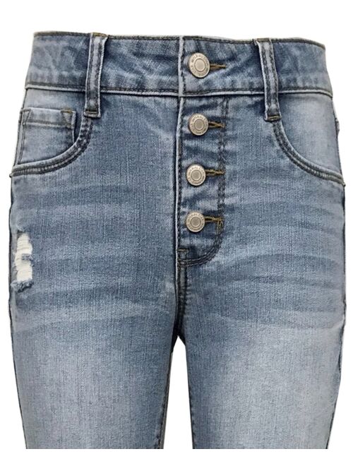 IMPERIAL STAR Big Girls Destructed Pull On Flare Leg Jeans