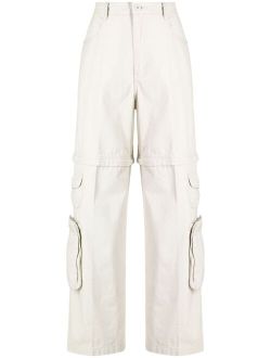 izzue high-waisted cotton cargo pants