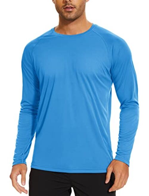TACVASEN Men's Sun Shirt UPF 50+ Long Sleeve UV Protection Lightweight Rash Guard Swim Shirt Quick-Dry Outdoor T-Shirt