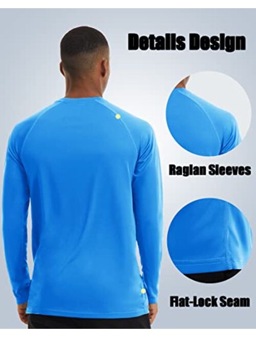 TACVASEN Men's Sun Shirt UPF 50+ Long Sleeve UV Protection Lightweight Rash Guard Swim Shirt Quick-Dry Outdoor T-Shirt