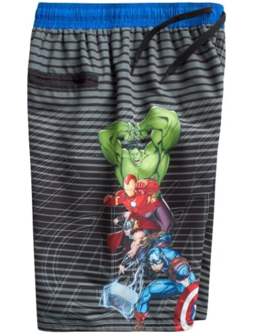 Marvel Avengers Boys Swim Trunks Spider-Man, Captain America Swimsuit UPF 50+ Quick Dry Bathing Suit for Boys (2T-12)