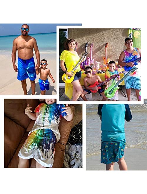 Lovekider Boys Swim Trunks Quick Dry Kids Board Shorts for Beach Drawstring Funny Swimsuit with Mesh Lining 3-12T